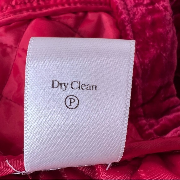 Coldwater Creek Red Quilted Velvet Jacket Size Large Petite - Picture 9 of 10